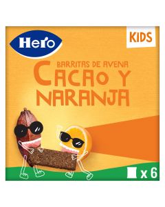 Snacks Hero Kids Barritas cacao y naranja