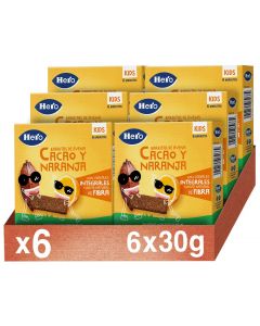 Hero Kids Barritas cacao y naranja - Pack de 6 unidades