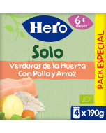 Pack Hero Solo Verduras de la Huerta con Pollo y Arroz 4x190g